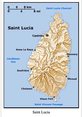 Castries, St Lucia, West Indies.