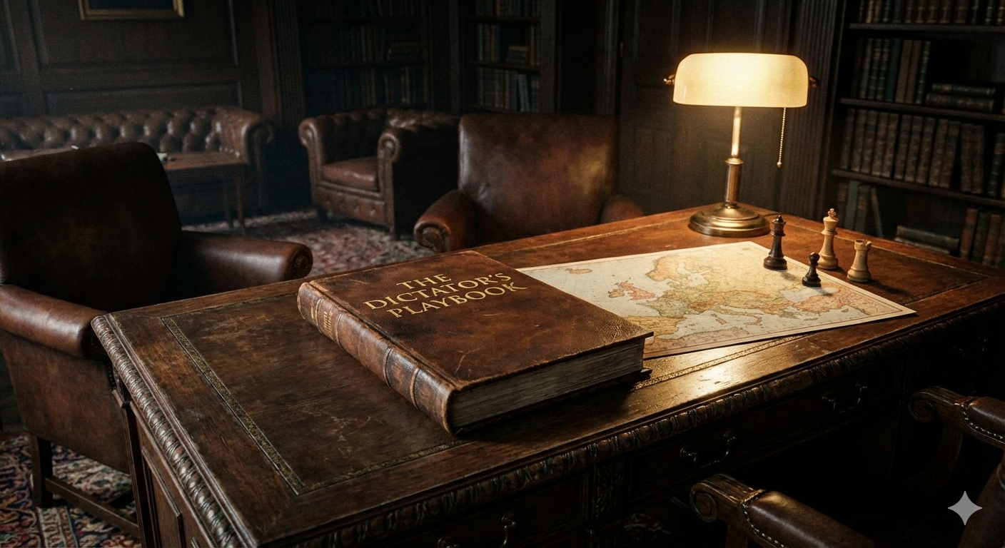 Image of book titled "The Dictator's Playbook"